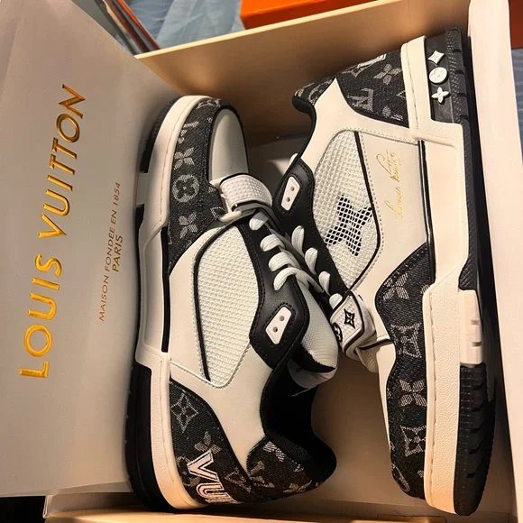 Louis Vuitton Monogram Black and White Men's Sneakers